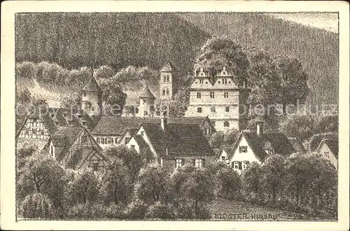 Hirsau Kloster Zeichnung Kuenstler J. Luz / Calw /Calw LKR