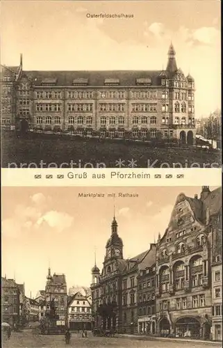 Pforzheim Osterfeldschulhaus Marktplatz Rathaus / Pforzheim /Enzkreis LKR