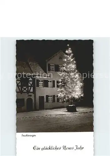 Feuchtwangen Neuhjahrskarte Weihnachtsbaum bei Nacht Kat. Feuchtwangen