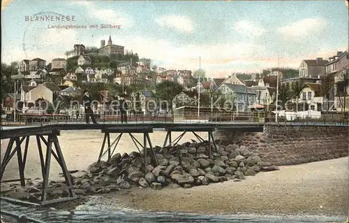 Blankenese Landungsbruecke mit Suellberg Kat. Hamburg