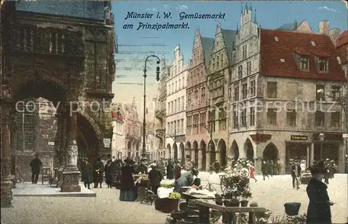 Muenster Westfalen Gemuesemarkt am Prinzipalmarkt Kat. Muenster