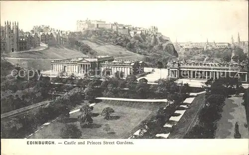 Edinburgh Castle and Princes Street Gardens Kat. Edinburgh