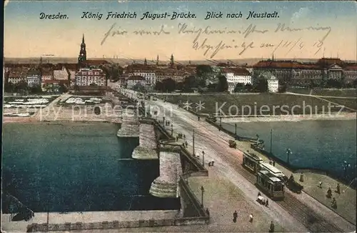 Dresden Koenig Frieddrich August Bruecke Neustadt Kat. Dresden Elbe