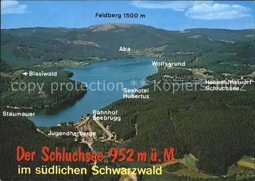 Schluchsee Fliegeraufnahme Feldberg Seehotel Hubertus Aha Wolfsgrund  Kat. Schluchsee