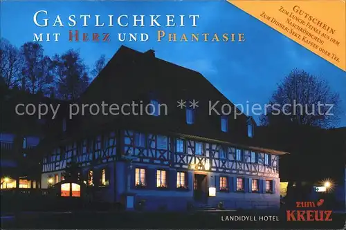 Glottertal Hotel zum Kreuz Gutschein  Kat. Glottertal Schwarzwald