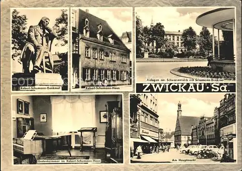 Zwickau Sachsen Robert Schumann Haus Gedenkzimmer Denkmal Hauptmarkt  Kat. Zwickau