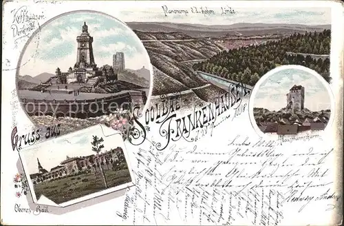 Frankenhausen Odenwald Kyffhaeuserdenkmal Oberes Bad Panorama Hausmannsthurm Kat. Muehltal