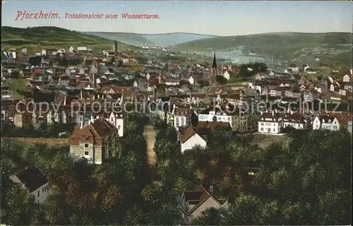 Pforzheim Totalansicht vom Wasserturm Kat. Pforzheim