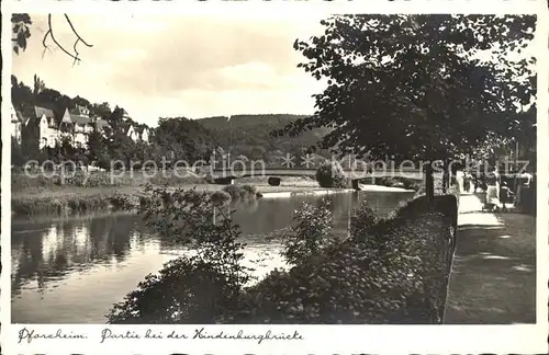 Pforzheim Partie bei der Hindenburgbruecke Kat. Pforzheim