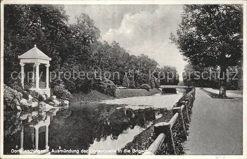 Donaueschingen Ausmuendung der Donauquelle in die Brigach Kat. Donaueschingen