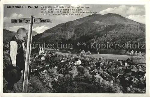 Lautenbach Renchtal Wegweiser Kind Gedicht  Kat. Lautenbach