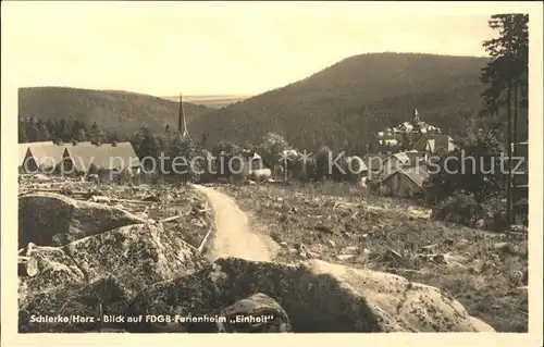 Schierke Harz Blick auf FDGB Ferienheim Einheit / Schierke Brocken /Harz LKR