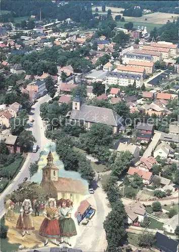 Burg Spreewald Fliegeraufnahme Trachten  Kat. Burg Spreewald