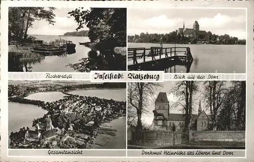 Ratzeburg Fischeridyll Denkmal Heinrich der Loewe  Kat. Ratzeburg