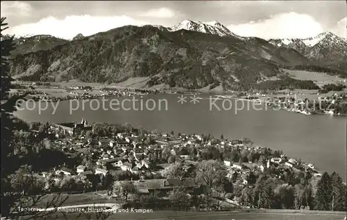 Tegernsee Panorama mit Ringspitze Hirschberg und Kampen Kat. Tegernsee