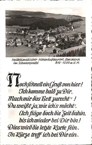 Lenzkirch Panorama Hoehenluftkurort Gedicht Kat. Lenzkirch