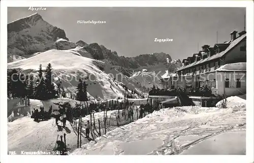 Kreuzeckhaus Alpspitze Hoellentalspitzen Zugspitze Kat. Garmisch Partenkirchen