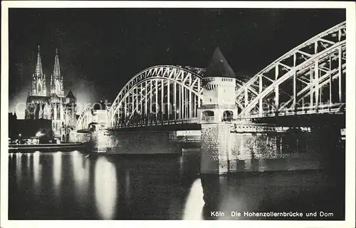 Koeln Rhein Hohenzollernbruecke Dom Kat. Koeln