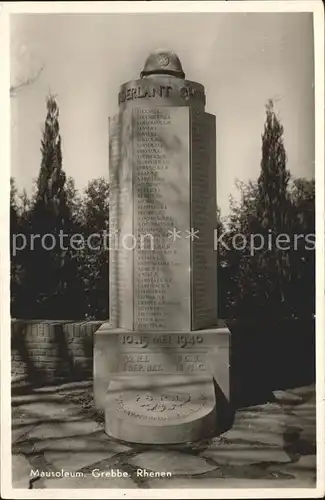 Rhenen Mausoleum Grebbe Denkmal Kat. Rhenen