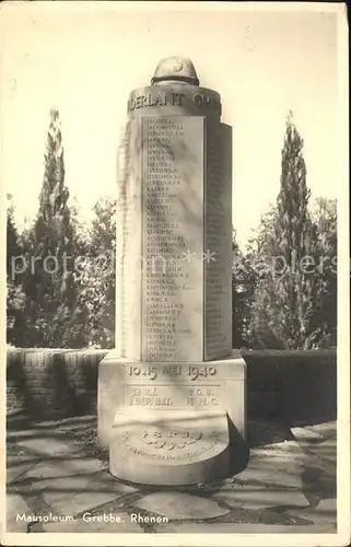 Rhenen Mausoleum Grebbe Denkmal Kat. Rhenen