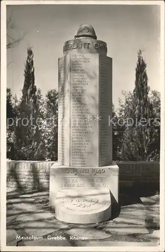 Rhenen Mausoleum Grebbe Denkmal Kat. Rhenen