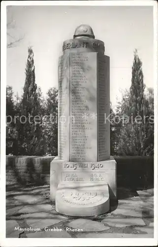 Rhenen Mausoleum Grebbe Denkmal Kat. Rhenen