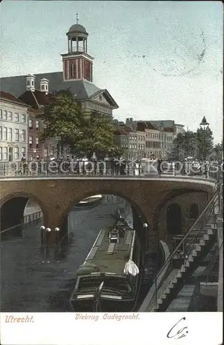 Utrecht Viebrug Oudegracht Bruecke Kahn Kat. Utrecht