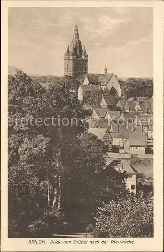 Brilon Blick vom Druebel nach der Pfarrkirche Kat. Brilon