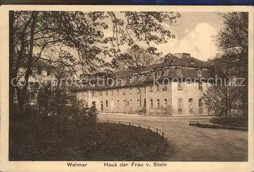 Weimar Thueringen Wohnhaus Frau von Stein Kupfertiefdruck Kat. Weimar