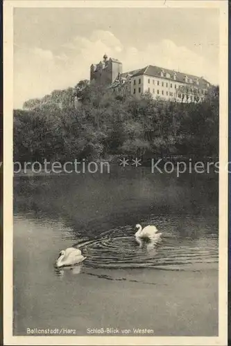 Ballenstedt Schloss Blick von Westen Schwan Kat. Ballenstedt