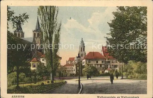 Arnhem Walburgsplein en Walburgskerk Kat. Arnhem