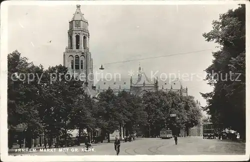 Arnhem Markt met Groote Kerk Kirche Kat. Arnhem