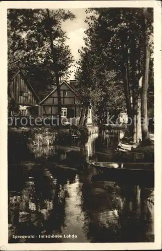 Lehde Spreewald Boote Haeuser Kat. Luebbenau Spreewald