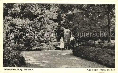 Apeldoorn Berg en Bos Monument Burg Nepveu Kat. Apeldoorn