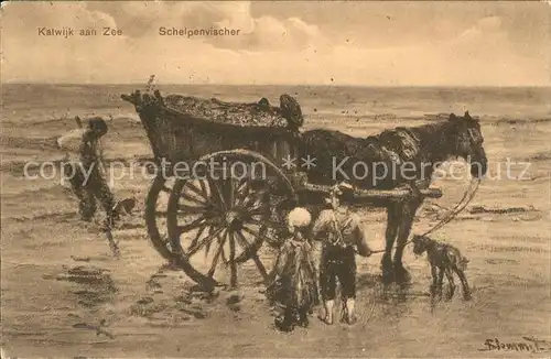 Katwijk Schelpenvischer Kuenstlerkarte Kat. Katwijk