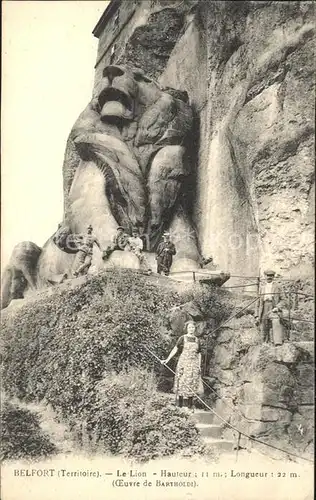 Belfort Alsace Le Lion Steinskulptur Wahrzeichen Kat. Belfort