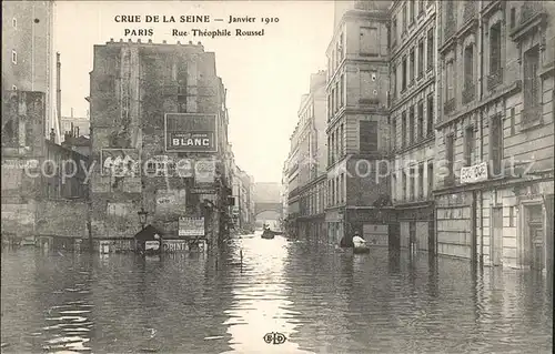 Paris Crue de la Seine Janvier 1910 Rue Theophile Roussel Hochwasser Kat. Paris