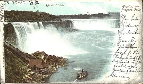 Niagara Falls New York General view Boat "Maid of the Mist" Kat. Niagara Falls