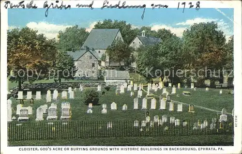 Ephrata Pennsylvania Cloister Cemetry Kat. Ephrata