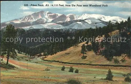 Woodland Park Panorama Pikes Peak Rocky Mountains Kat. Woodland Park