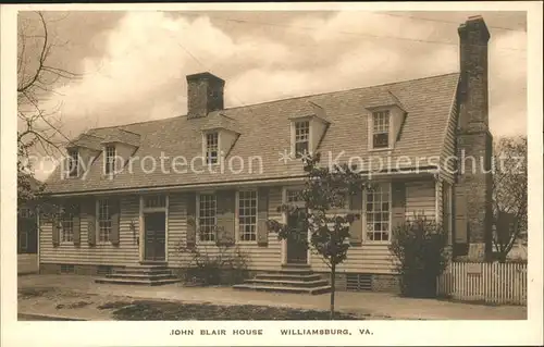 Williamsburg Virginia John Blair House 18th Century Historical Building Kat. Williamsburg