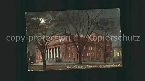 Columbus Ohio Franklin County Memorial Hall at night Kat. Columbus