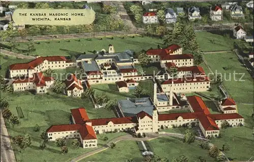 Wichita Kansas Masonic House aerial view Kat. Wichita