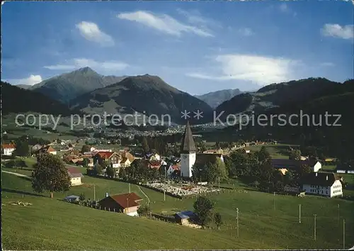 Saanen Panorama Kirche Kat. Saanen