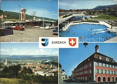 Zurzach Thermalbad Schwimmbecken Totalansicht Rathaus Kat. Zurzach