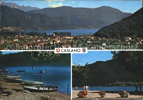 Caslano Panorama Lago di Lugano Bootsliegeplatz Kat. Caslano