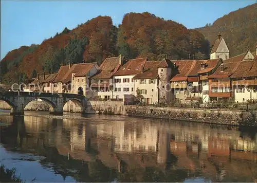 St Ursanne et le Doubs Pont Kat. St Ursanne