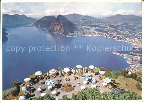 Monte Bre Lugano Kulmterrasse Panorama Kat. Monte Bre