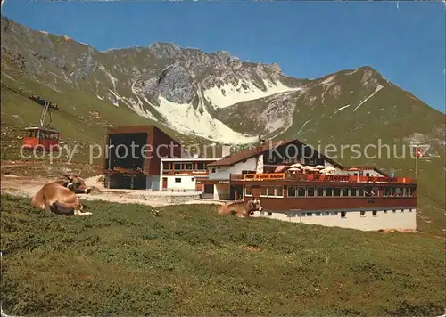 Davos GR Parsennhuette mit Casanna Luftseilbahn Parsenn Weissfluhjoch Kat. Davos