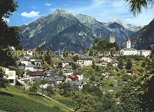 Sta Maria Muestair Ortsansicht mit Calanca Kat. Sta Maria Muestair